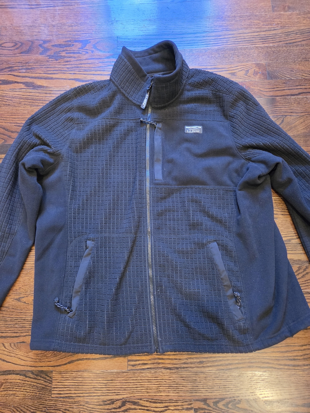 L.L. Bean Men's Black Full-Zip Quilted Fleece Jacket